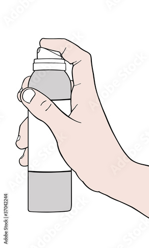 hand with spray