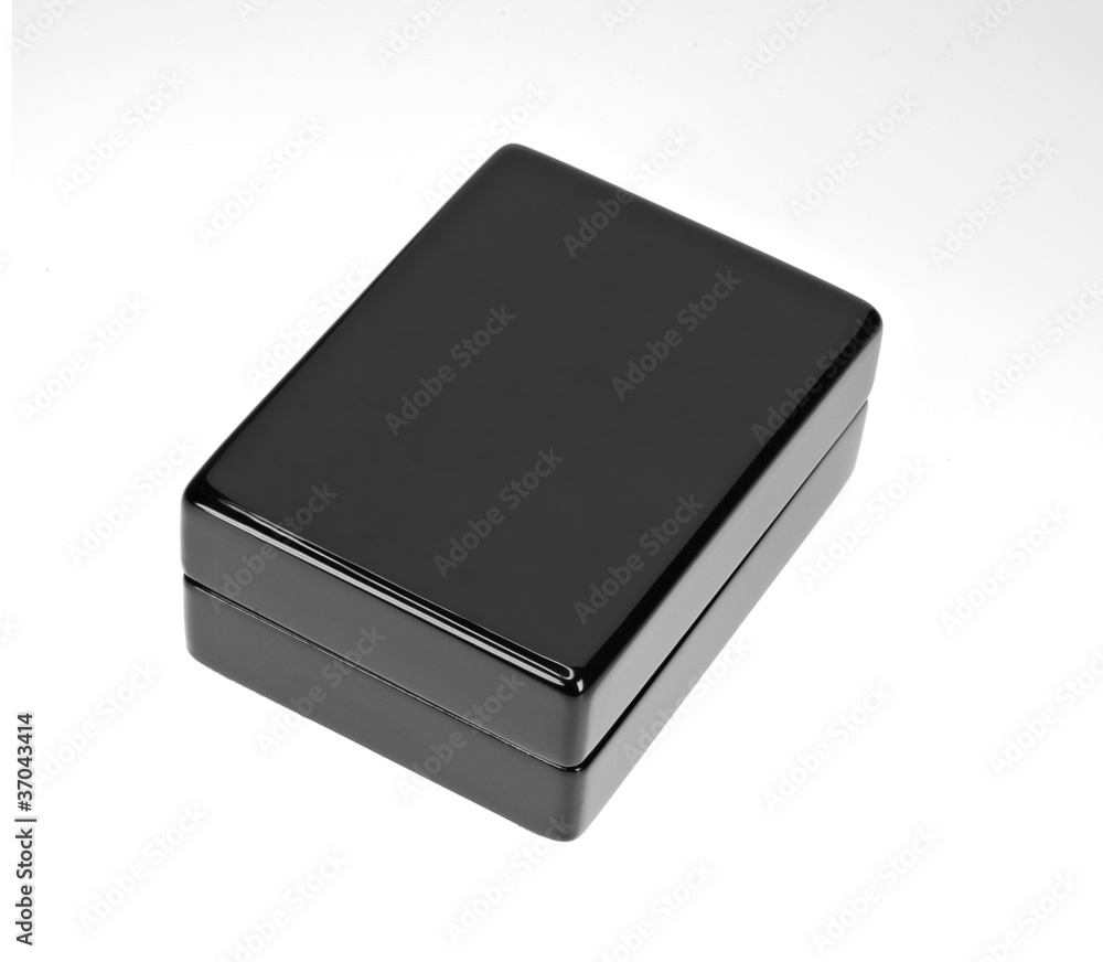 black polished gift box isolated on white black polished gift box isolated on white