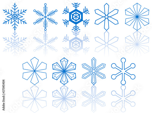 Vector snowflakes collection on a white background