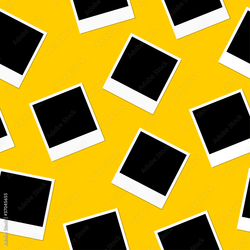 Photo paper pattern over yellow background Photo paper pattern over yellow background