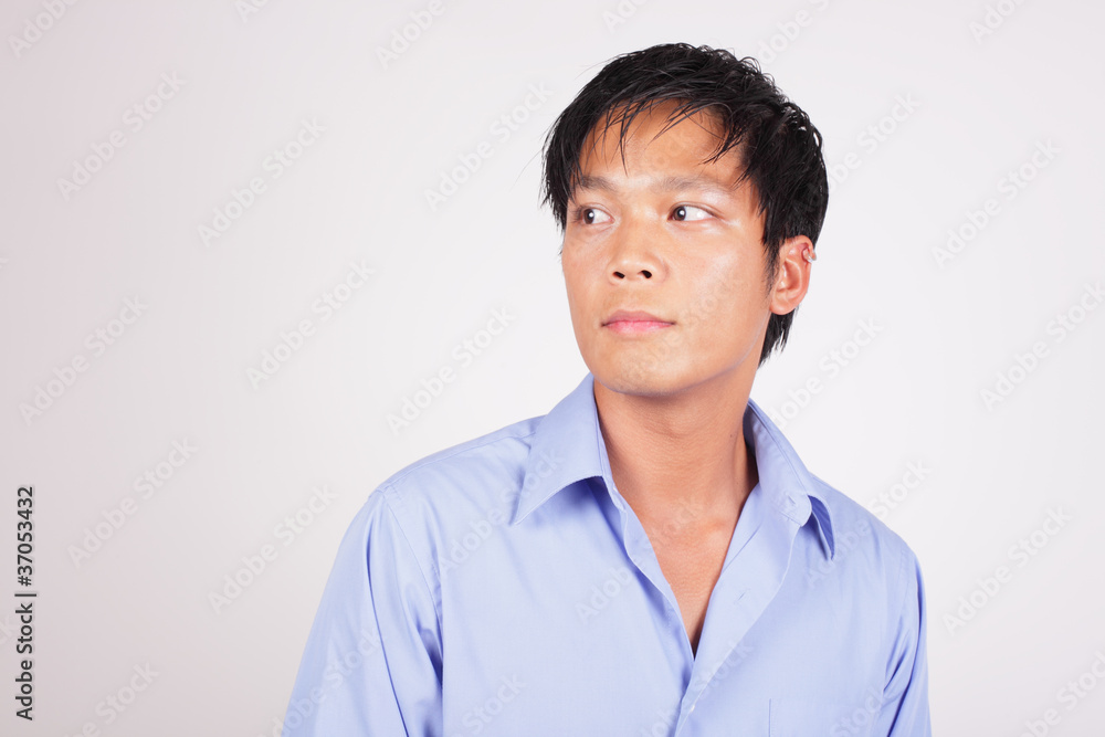 Businessman looking over his shoulder Businessman looking over his shoulder