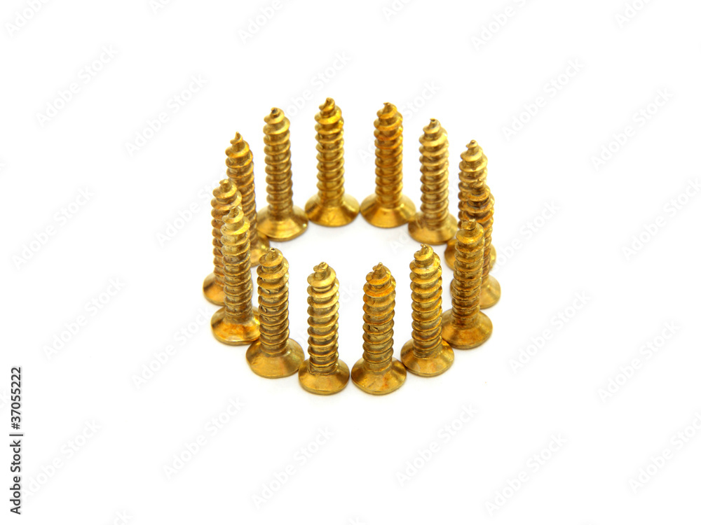 Standing in a circle of steel screw.