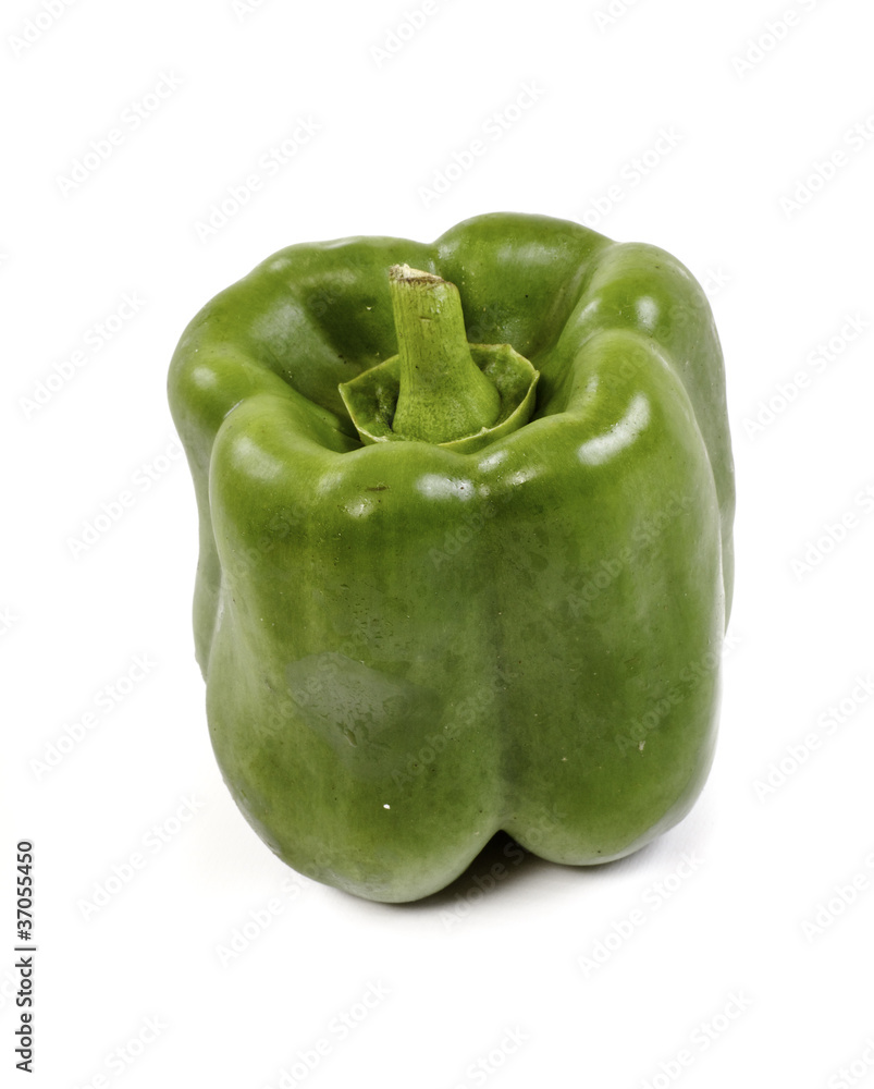Green yellow pepper isolated on white Green yellow pepper isolated on white