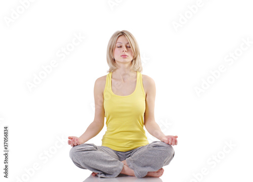 Portrait of healthy girl practicing yoga