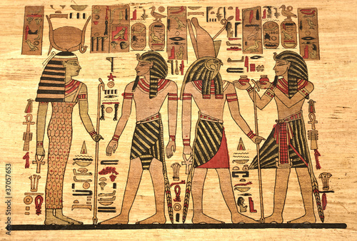 Egypt Papyrus with elements most prominent of the antique Egypt. #37057653