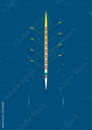 Rowing team centered