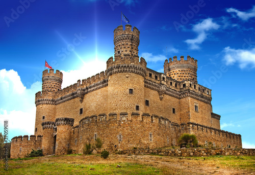 medieval castle in Spain -  Manzanares el real