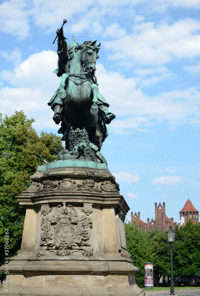 Jan III Sobieski - city monument's front in Gdansk city