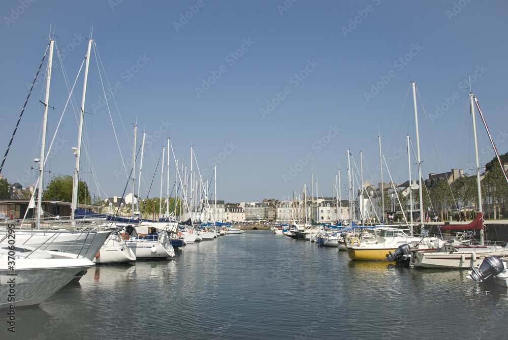 Harbor with sailboats. France