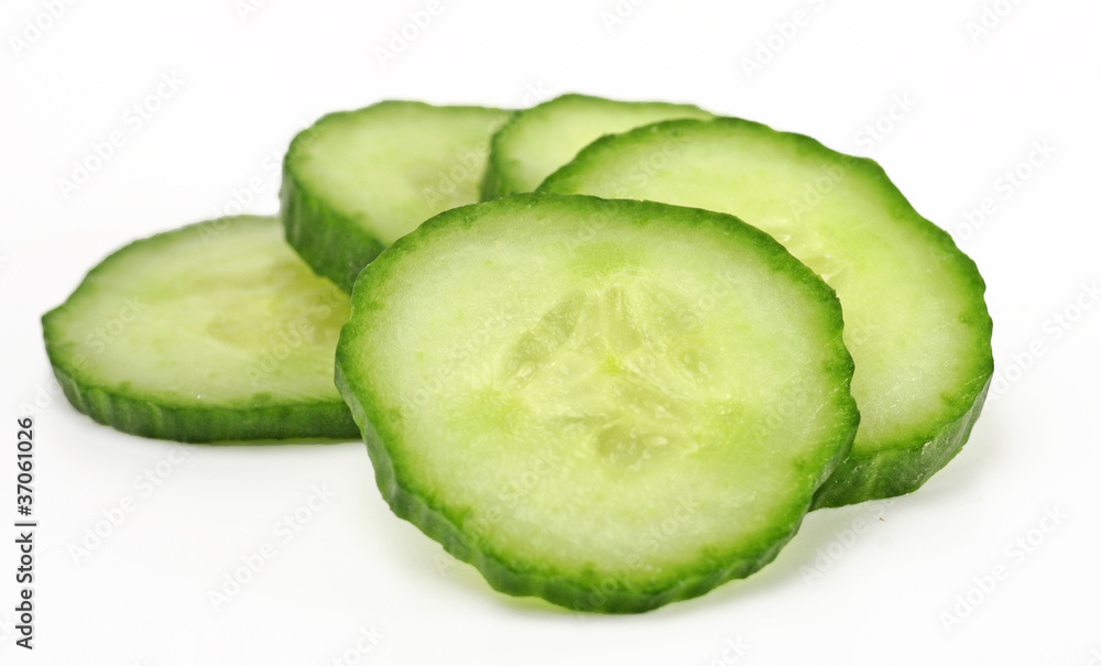 Slices Of Cucumber isolated on white Slices Of Cucumber isolated on white