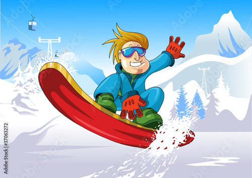 snowboard up