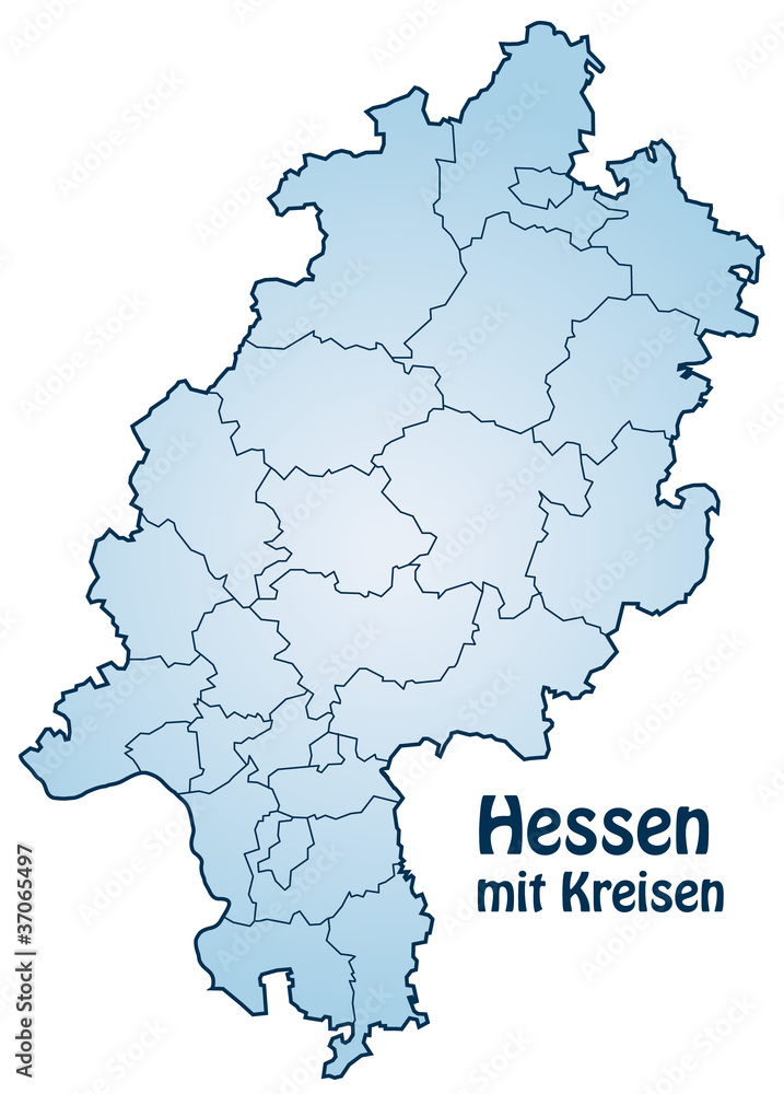 Bundesland Hessen mit Landkreisen