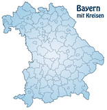 Bundesland Bayern mit Landkreisen