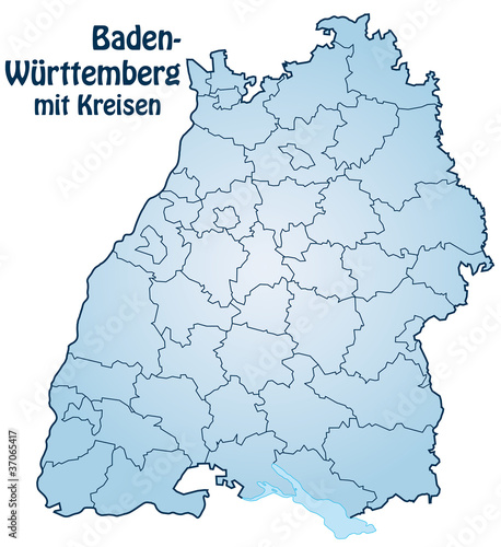Bundesland Baden-Württemberg mit Landkreisen