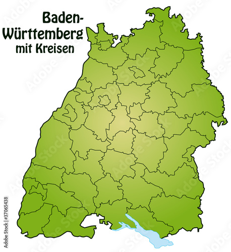 Bundesland Baden-Württemberg mit Landkreisen