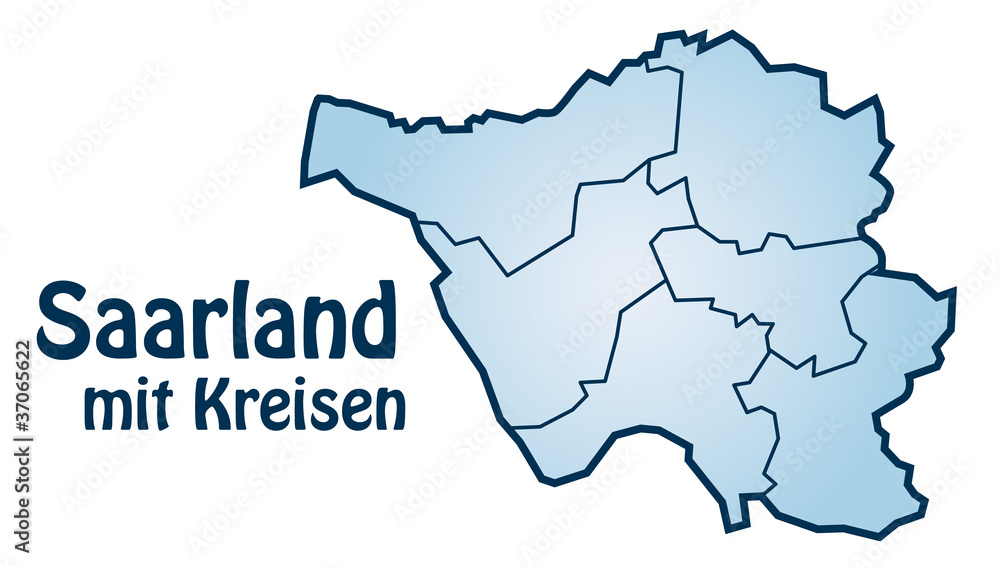 Bundesland Saarland mit Landkreisen