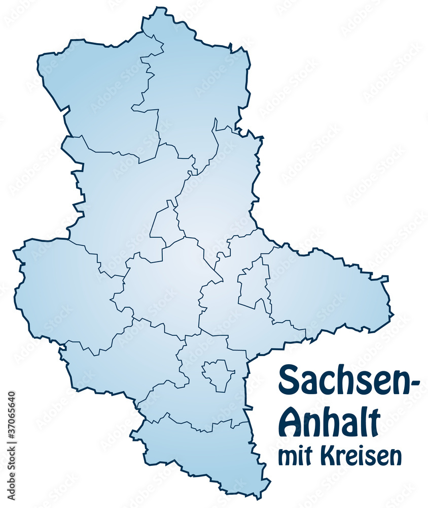 Bundesland Sachsen-Anhalt mit Landkreisen