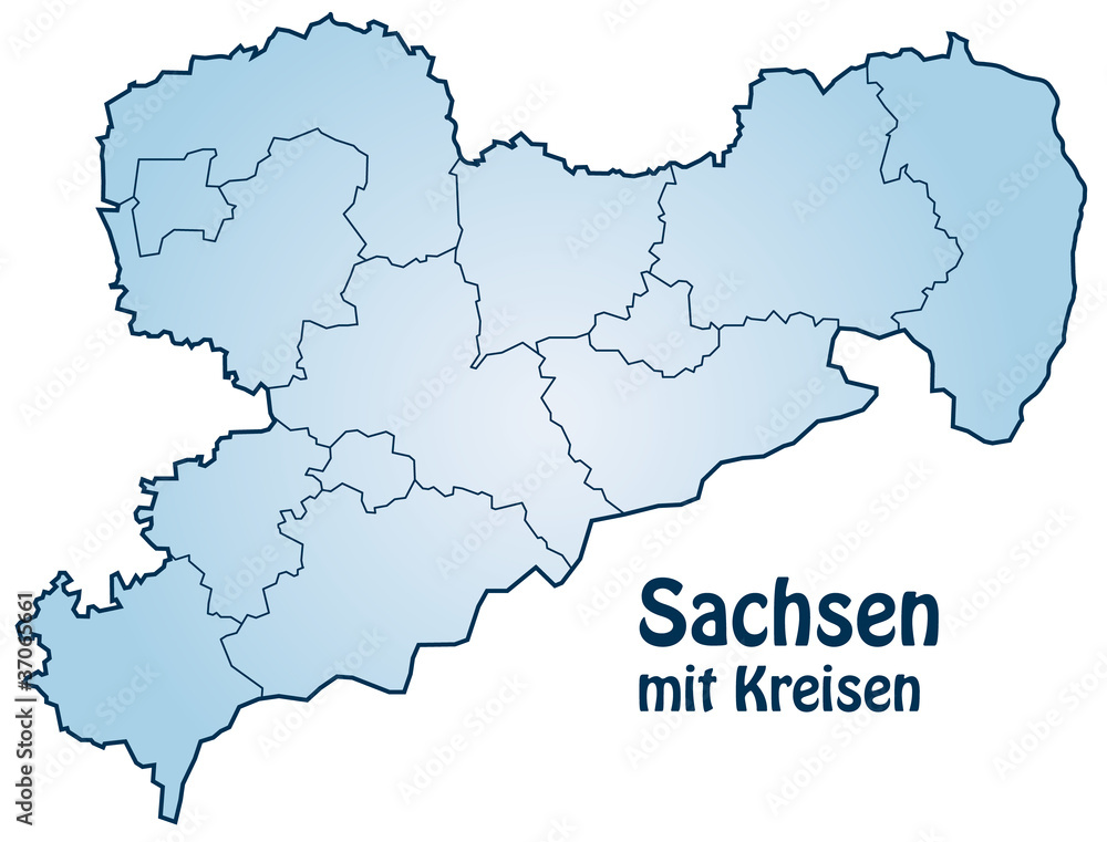 Bundesland Sachsen mit Landkreisen