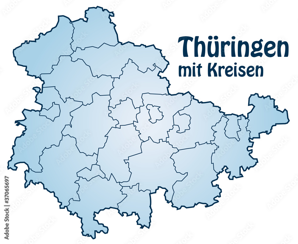 Bundesland Thüringen mit Landkreisen