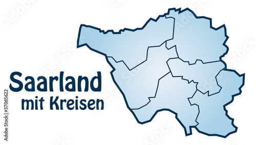 Bundesland Saarland mit Landkreisen
