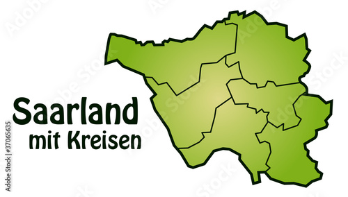 Bundesland Saarland mit Landkreisen