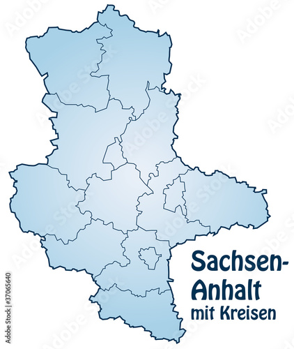 Bundesland Sachsen-Anhalt mit Landkreisen