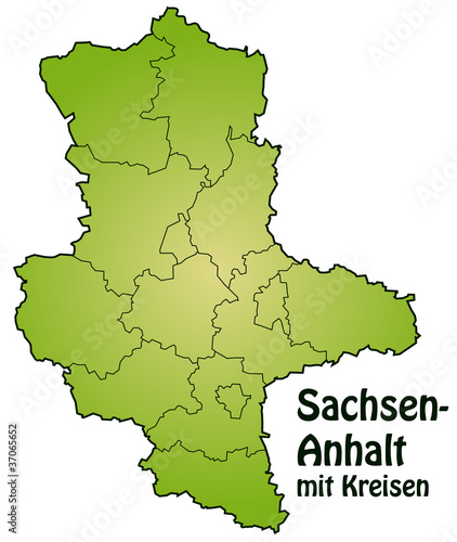 Bundesland Sachsen-Anhalt mit Landkreisen