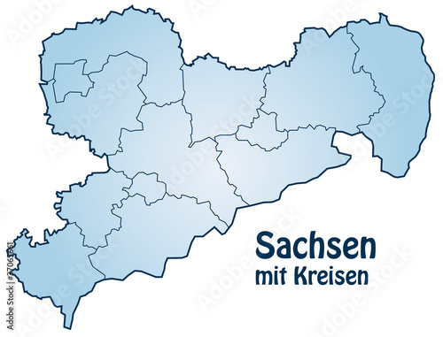 Bundesland Sachsen mit Landkreisen