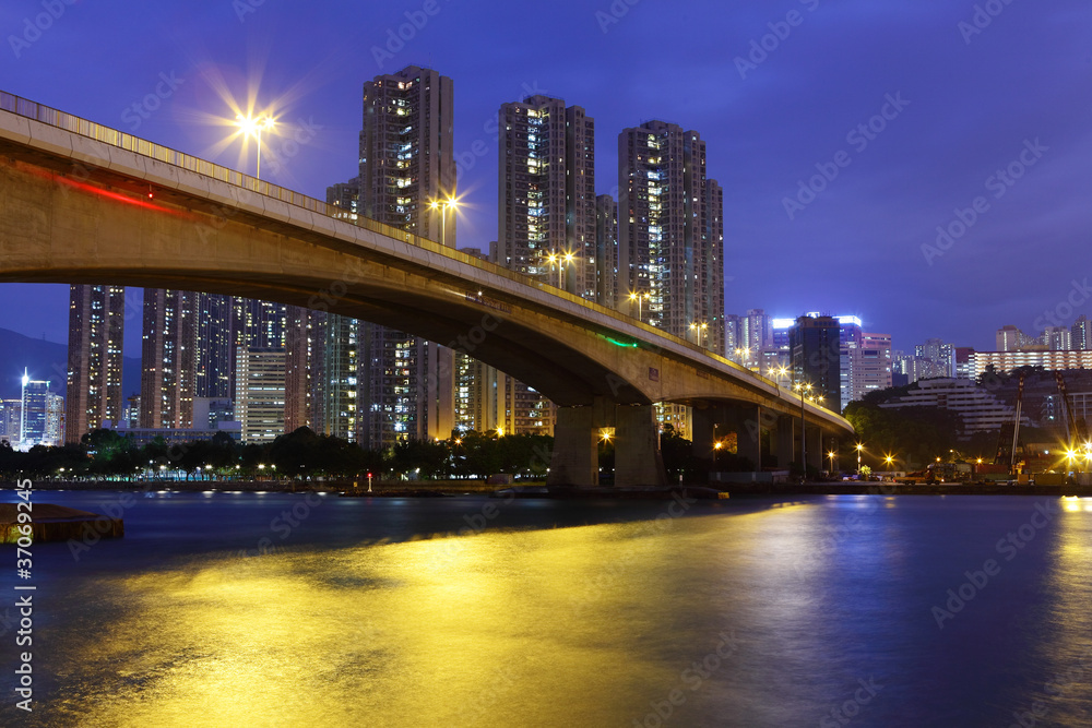 bridge over the sea in Hong Kong