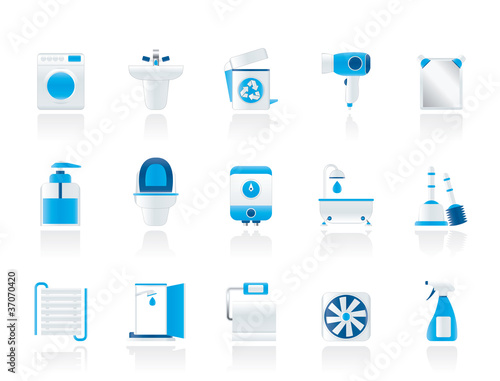 Bathroom and toilet objects and icons