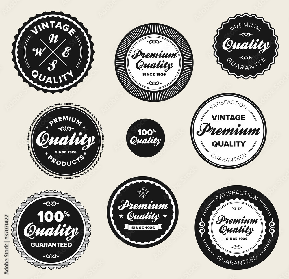 Vintage premium quality badges