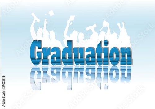 Graduation celebration in silhouette