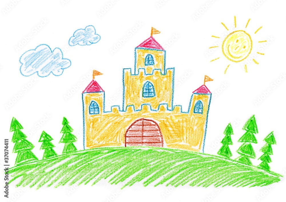 Drawing of orange castle
