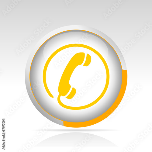 bouton téléphone cercle orange