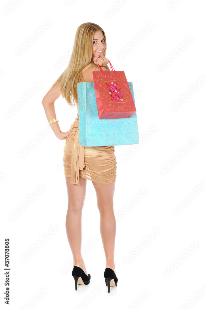 Beautiful girl with shopping bags Beautiful girl with shopping bags