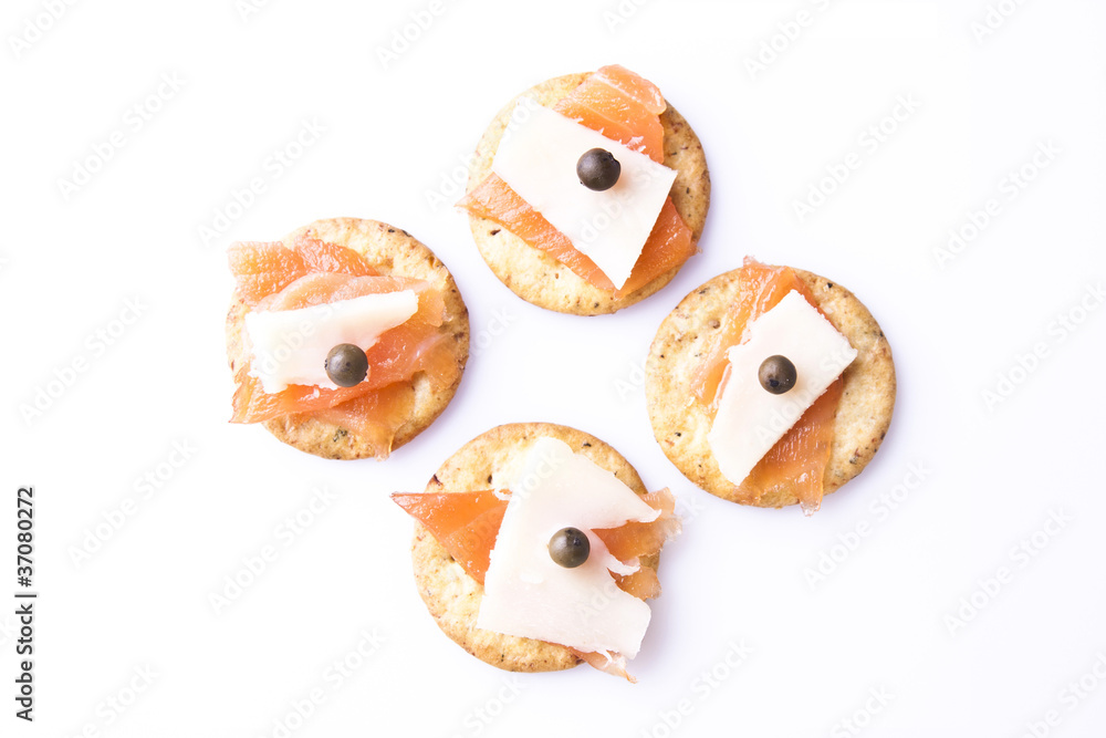 Salmon and Cheese Mini Canapes
