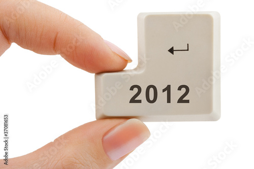 Computer button 2012 in hand