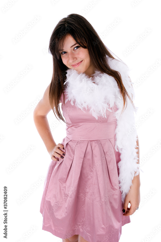Beautiful casual young fashion girl in Isolated studio Beautiful casual young fashion girl in Isolated studio