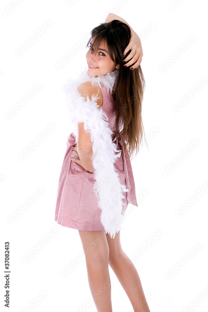 Beautiful casual young fashion girl in Isolated studio Beautiful casual young fashion girl in Isolated studio
