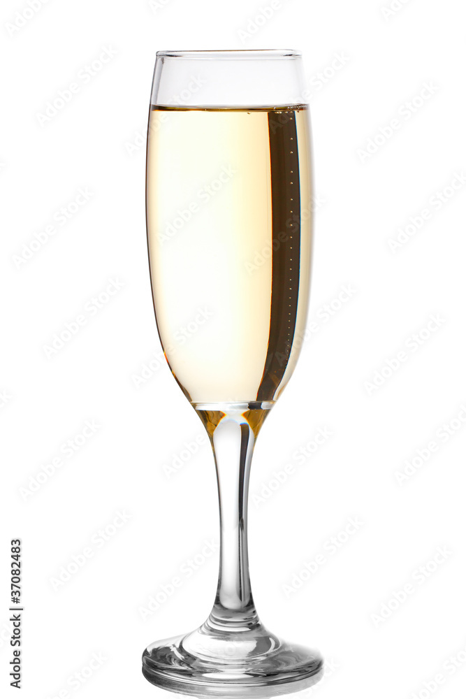 Glass of champagne isolated on white background Glass of champagne isolated on white background