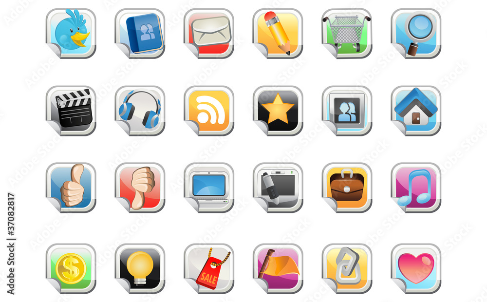 Social Media Sticker Icon Social Media Sticker Icon
