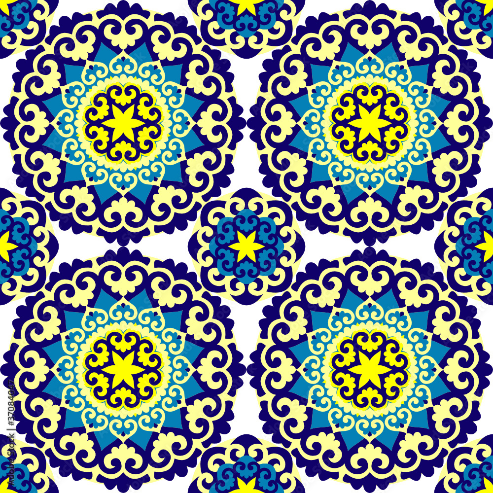 Oriental seamless background with decorative circular ornaments