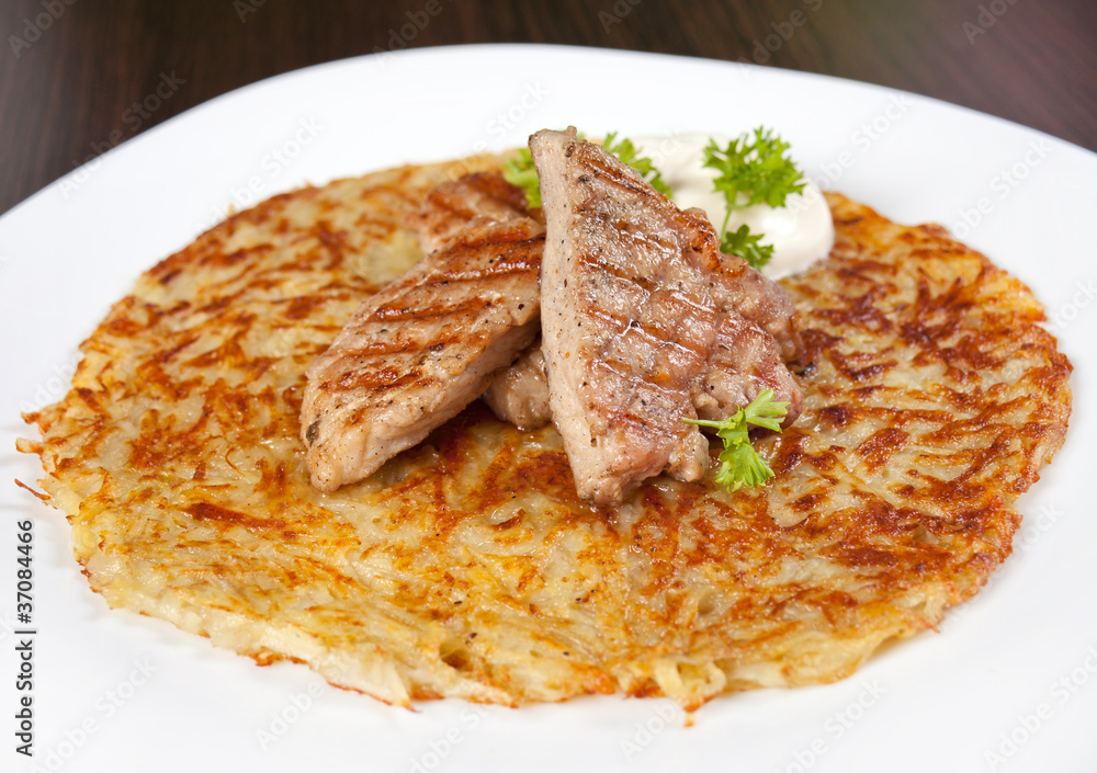 potato pancake with meat potato pancake with meat