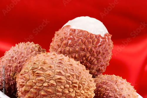 Litchis (lychee) close-up
