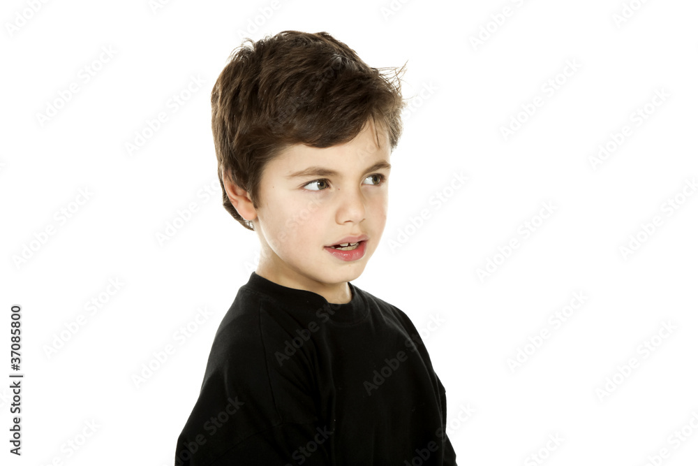 portrait of little boy on white background portrait of little boy on white background