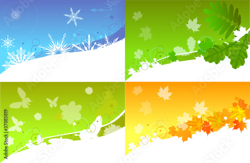 set of four seasons backgrounds