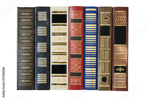 Row of old books