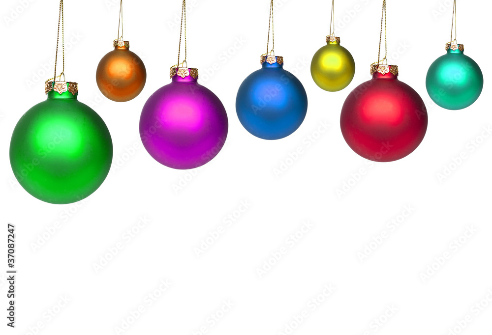 Set of colorful Christmas balls isolated on white Set of colorful Christmas balls isolated on white