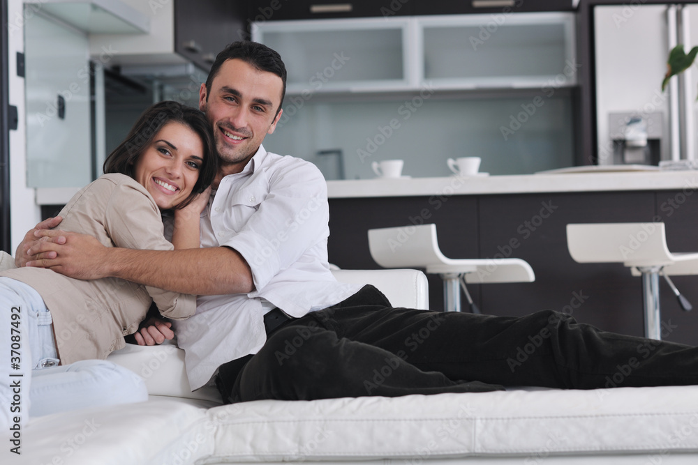 happy young couple relax at home happy young couple relax at home
