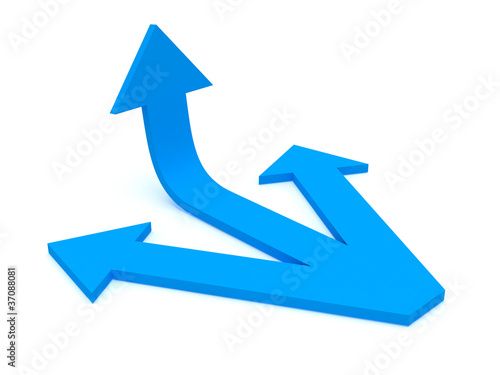 3D Arrows on white background